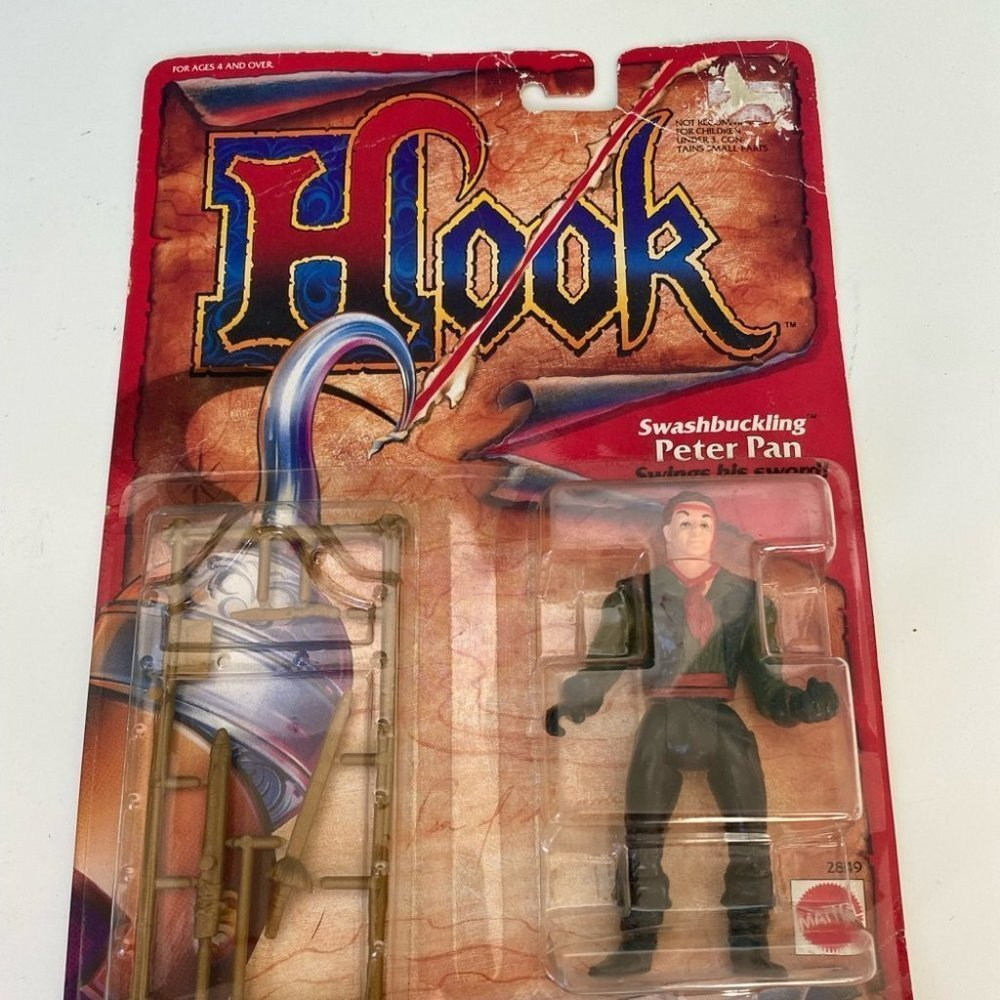 HOOK Swashbuckling - PETER PAN - Action Figure Mattel 1991 New in Package